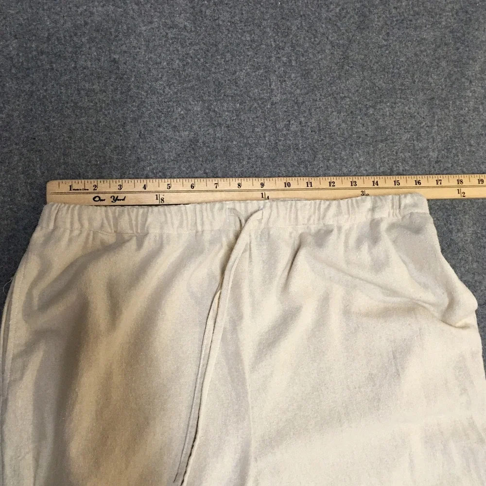 Hartman Sport Pants Women M Beige 100% Silk Crochet Lace Boho Trousers Vintage
